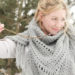 Crochet Triangle scarf with fringe free pattern