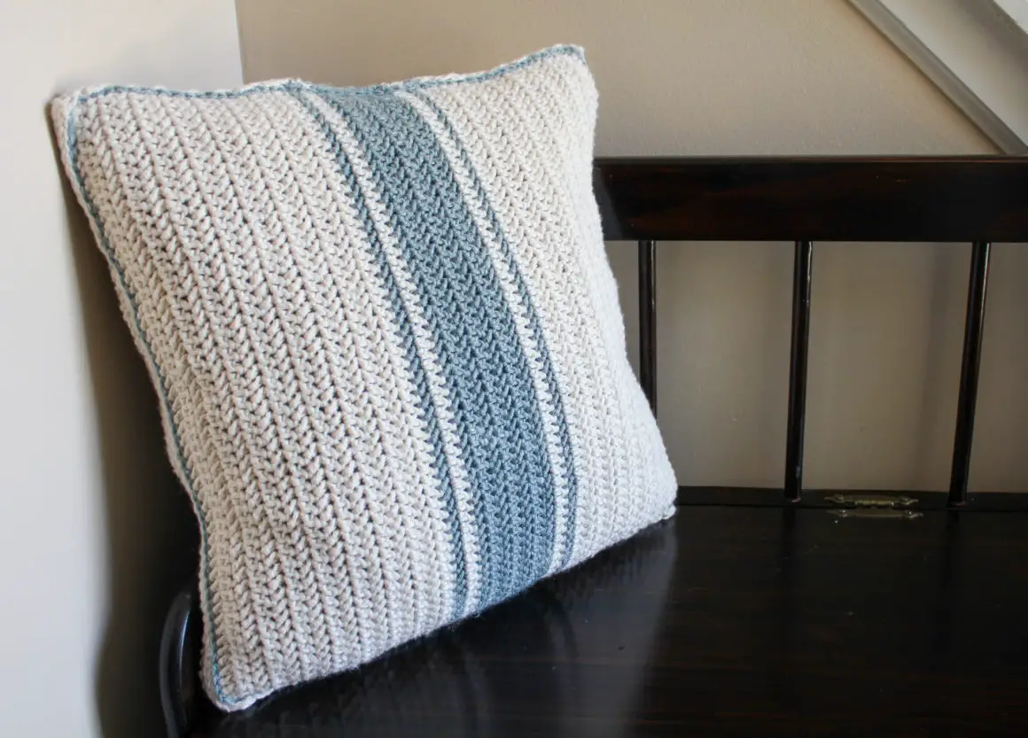 Easy Free Crochet Grain Sack Farmhouse Pillow