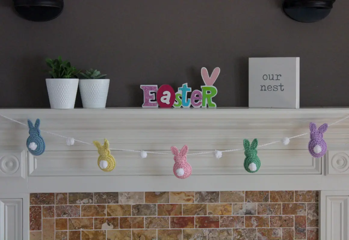 Easy Crochet Easter Bunny Garland Spring Decoration