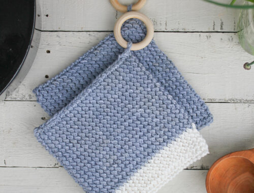 Extra Thick Black Bean Dyed Crochet Pot Holders