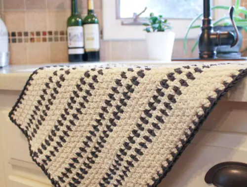 Modern Farmhouse Dish Towel Free Crochet Pattern