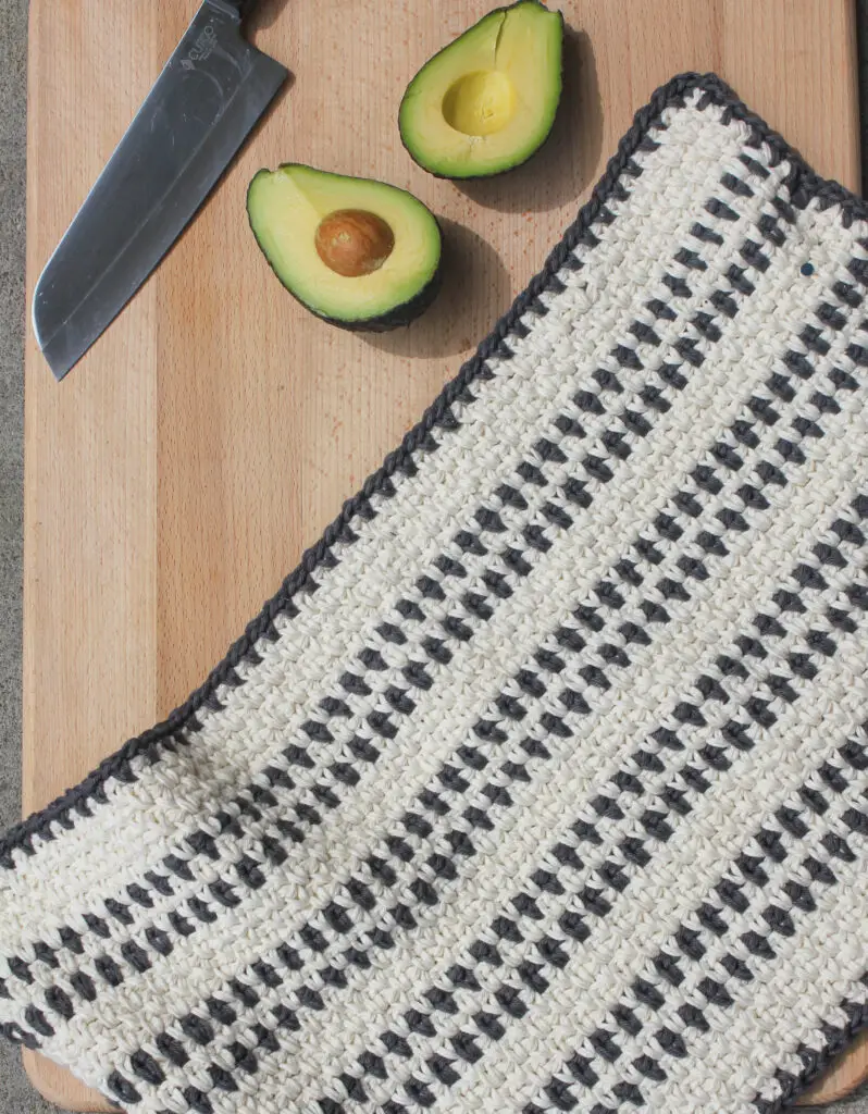 Modern Farmhouse Dish Towel Free Crochet Pattern