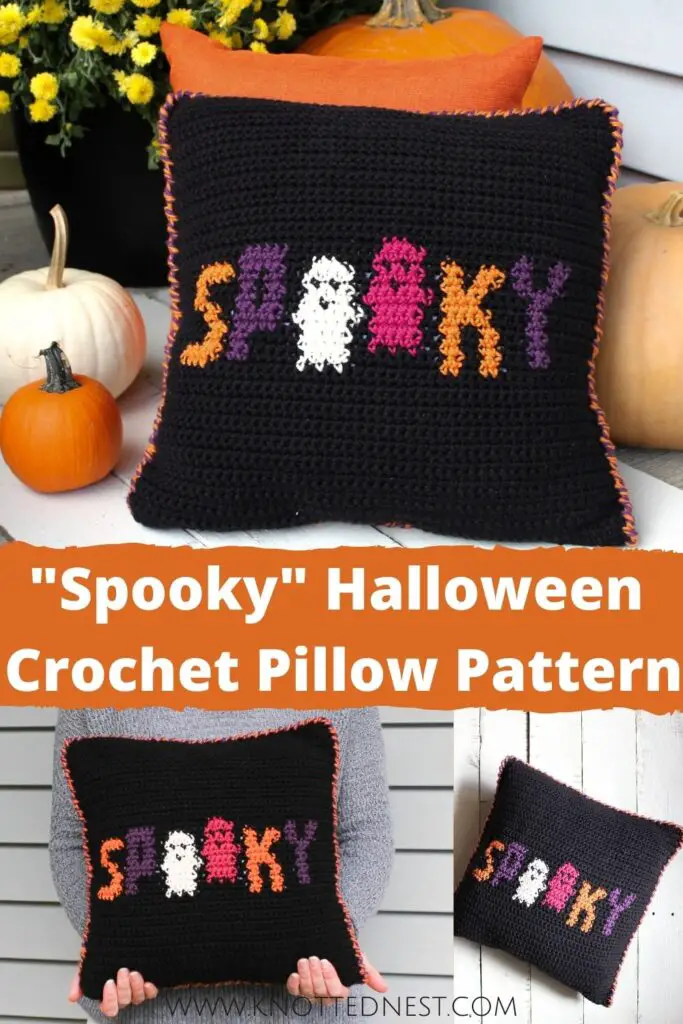 Spooky Halloween Crochet Pillow | Free Crochet Pattern