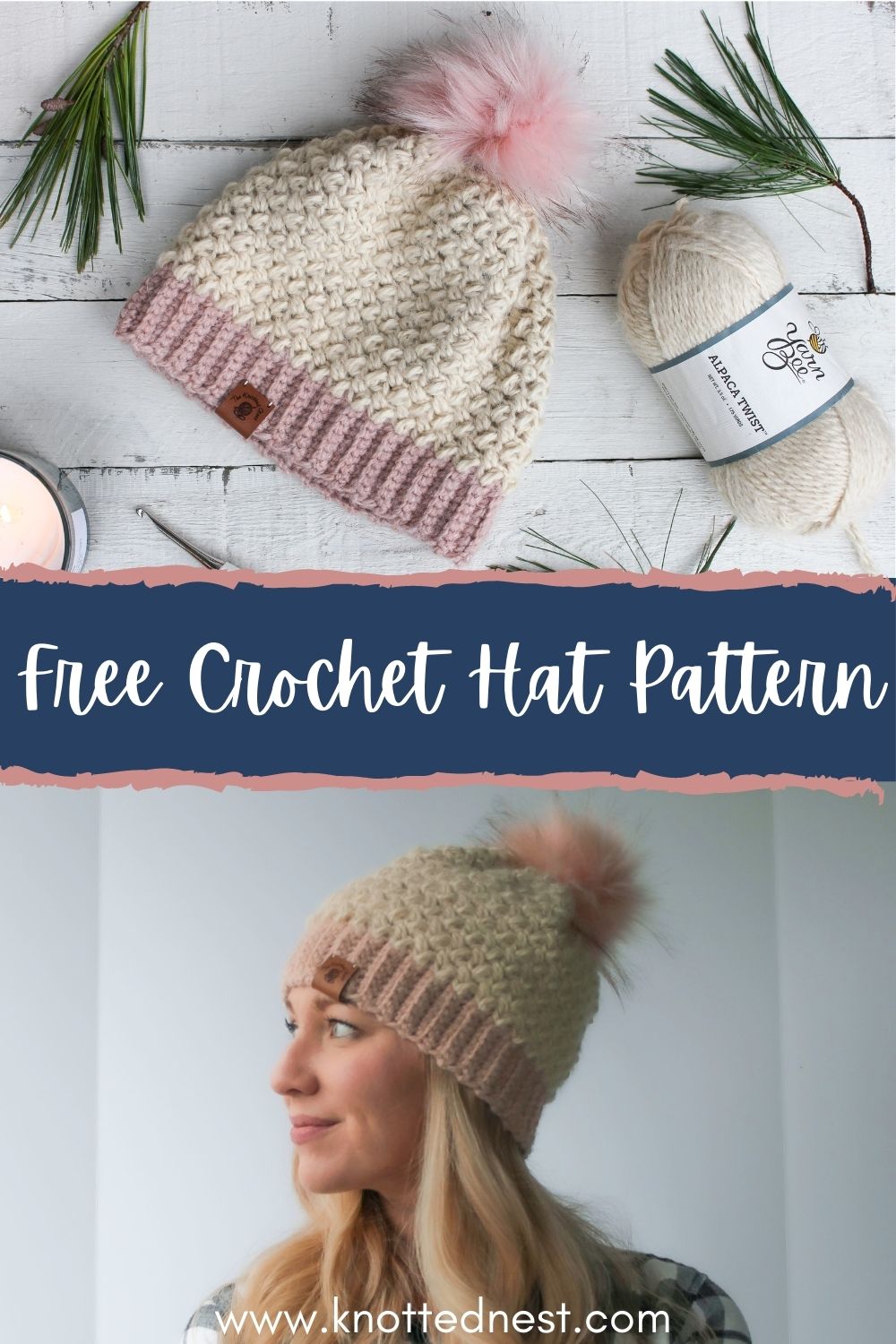 Cozy Bean Crochet Hat - Free Crochet Pattern | The Knotted Nest