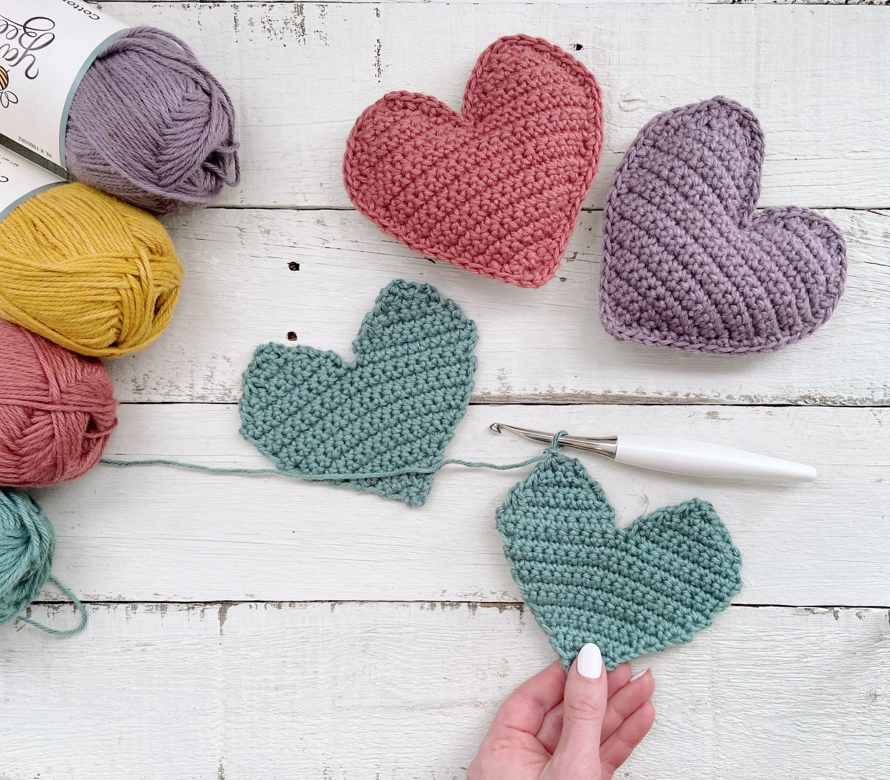 crochet hearts free pattern