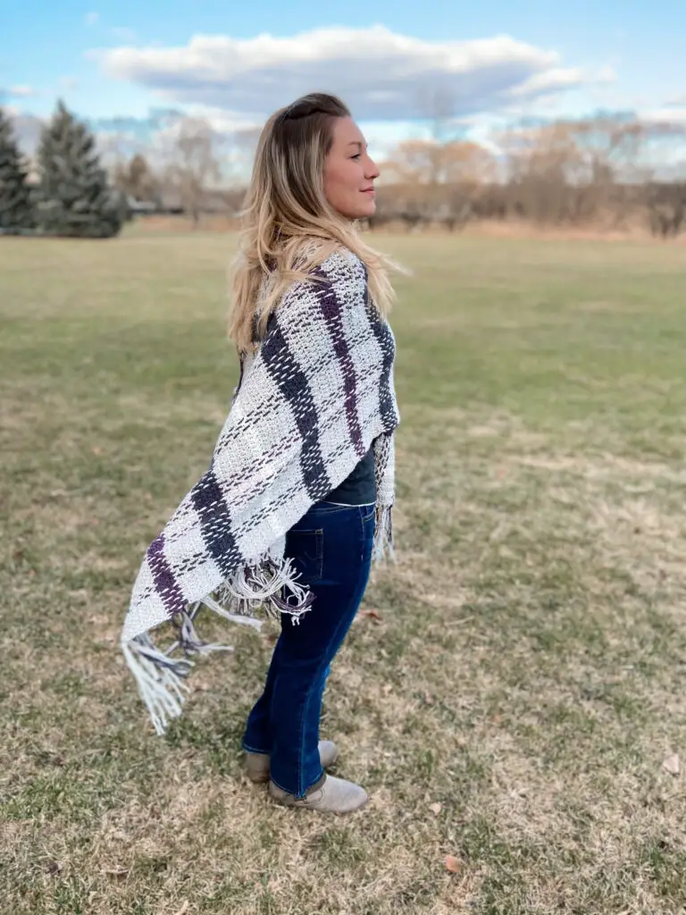 Spring Plaid Poncho Crochet Pattern