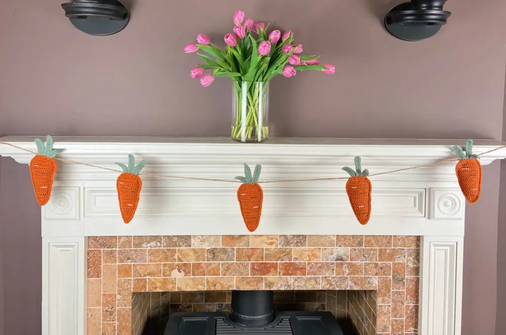 Crochet carrot garland