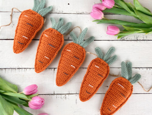 Crochet Carrot Garland Free Pattern