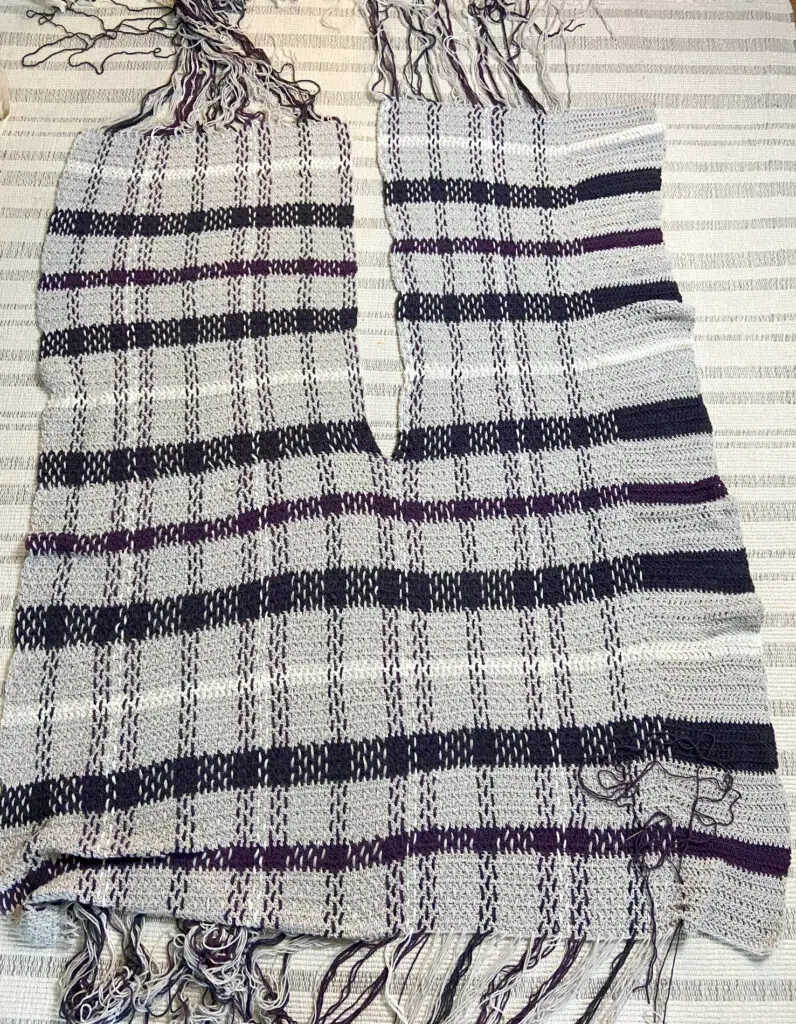 Double crochet poncho base.
