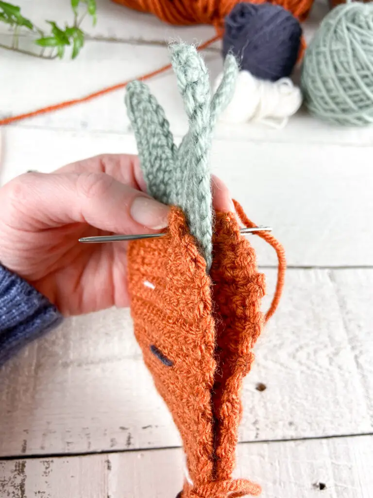 Sew through all 3 layers.