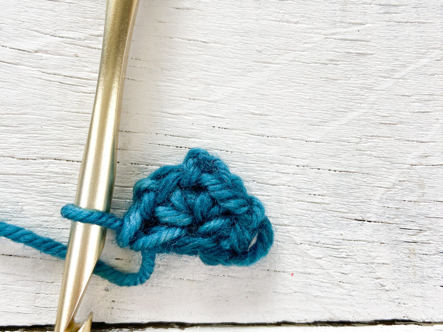 Row 1 of moss stitch