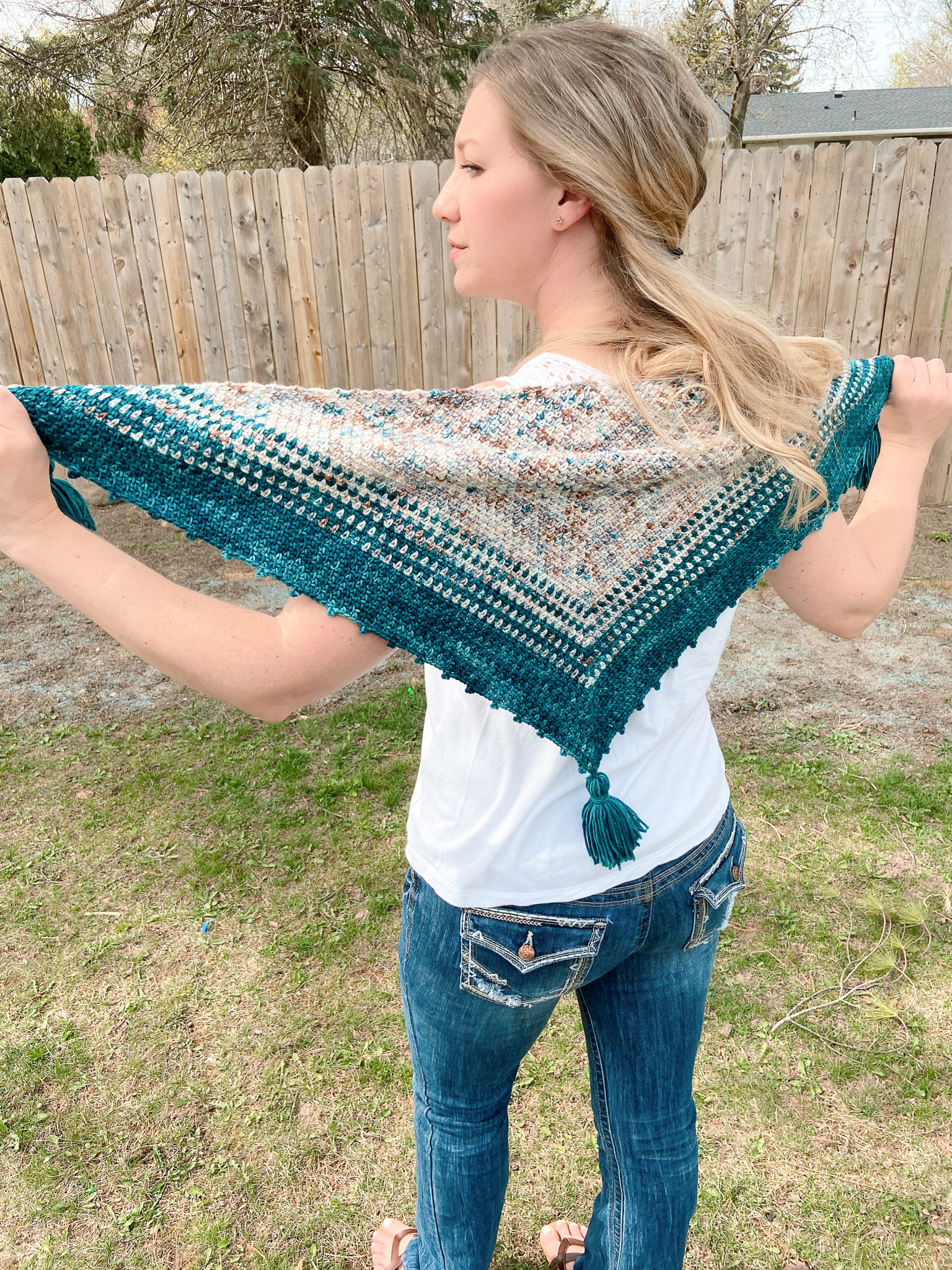 Brooklyn Crochet Triangle Scarf Free Pattern - The Knotted Nest