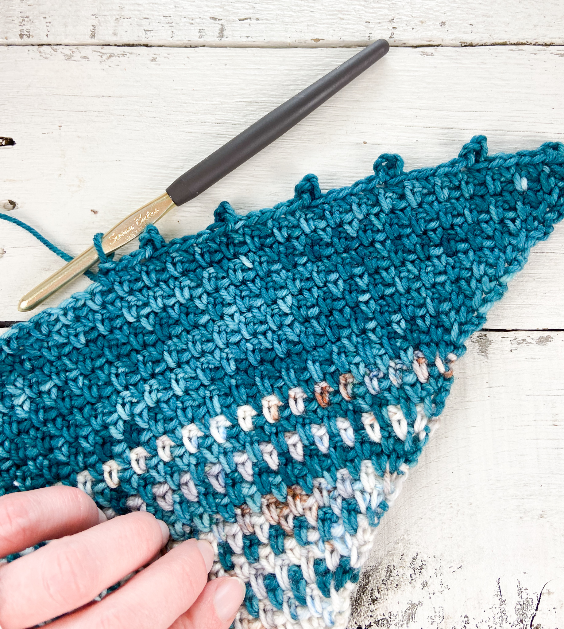Brooklyn Crochet Triangle Scarf Free Pattern - The Knotted Nest