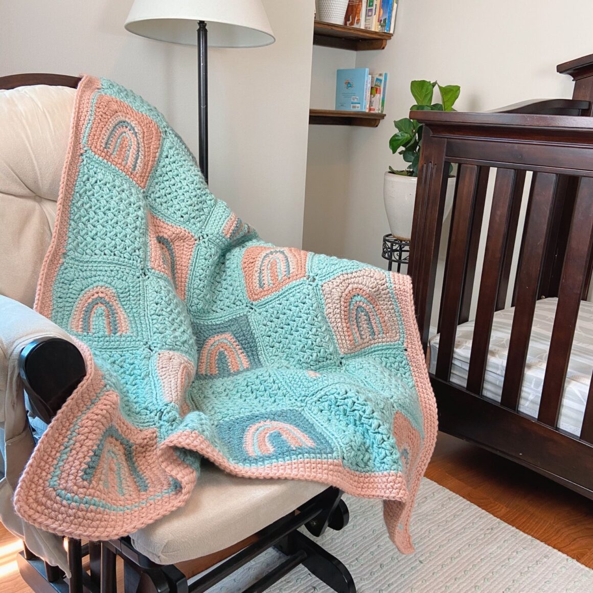 Rainbow Squares Crochet Baby Blanket Free Pattern