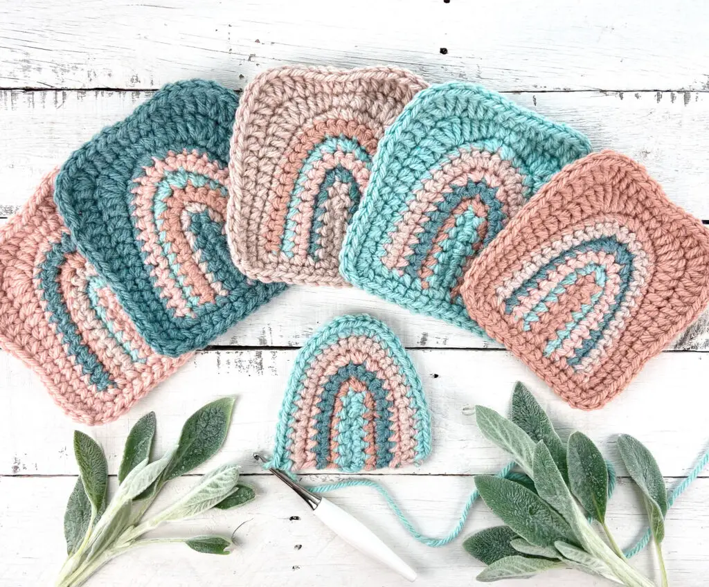 Crochet Granny Square Rainbows