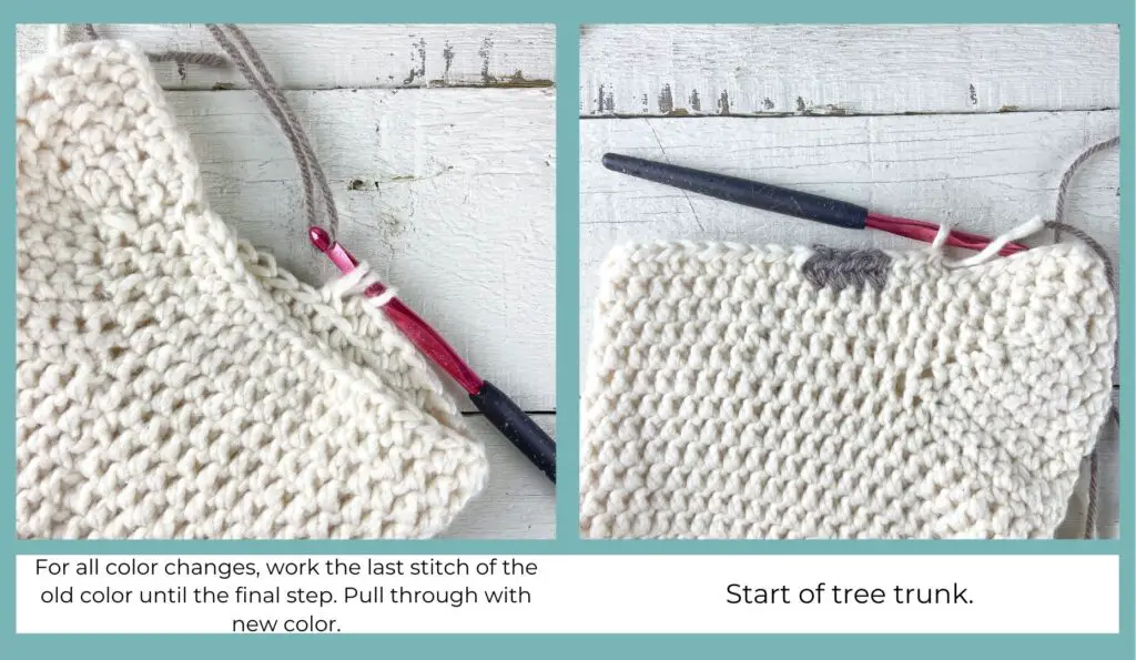 Starting color work christmas tree