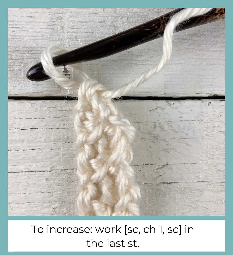 increasing the single crochet mesh stitch