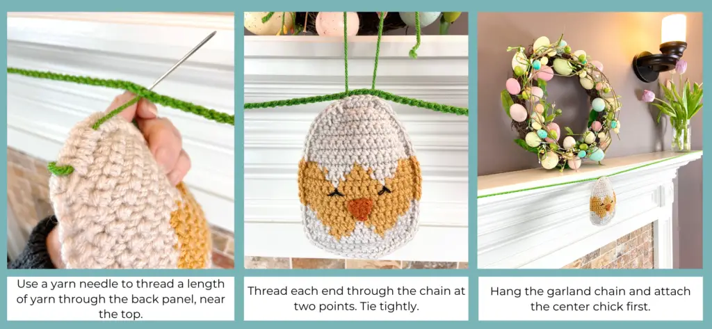 stringing the chicks on a bunting