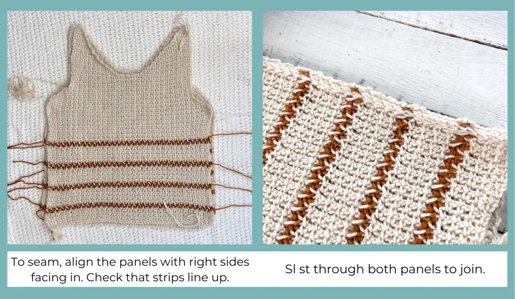 Seaming the two panels