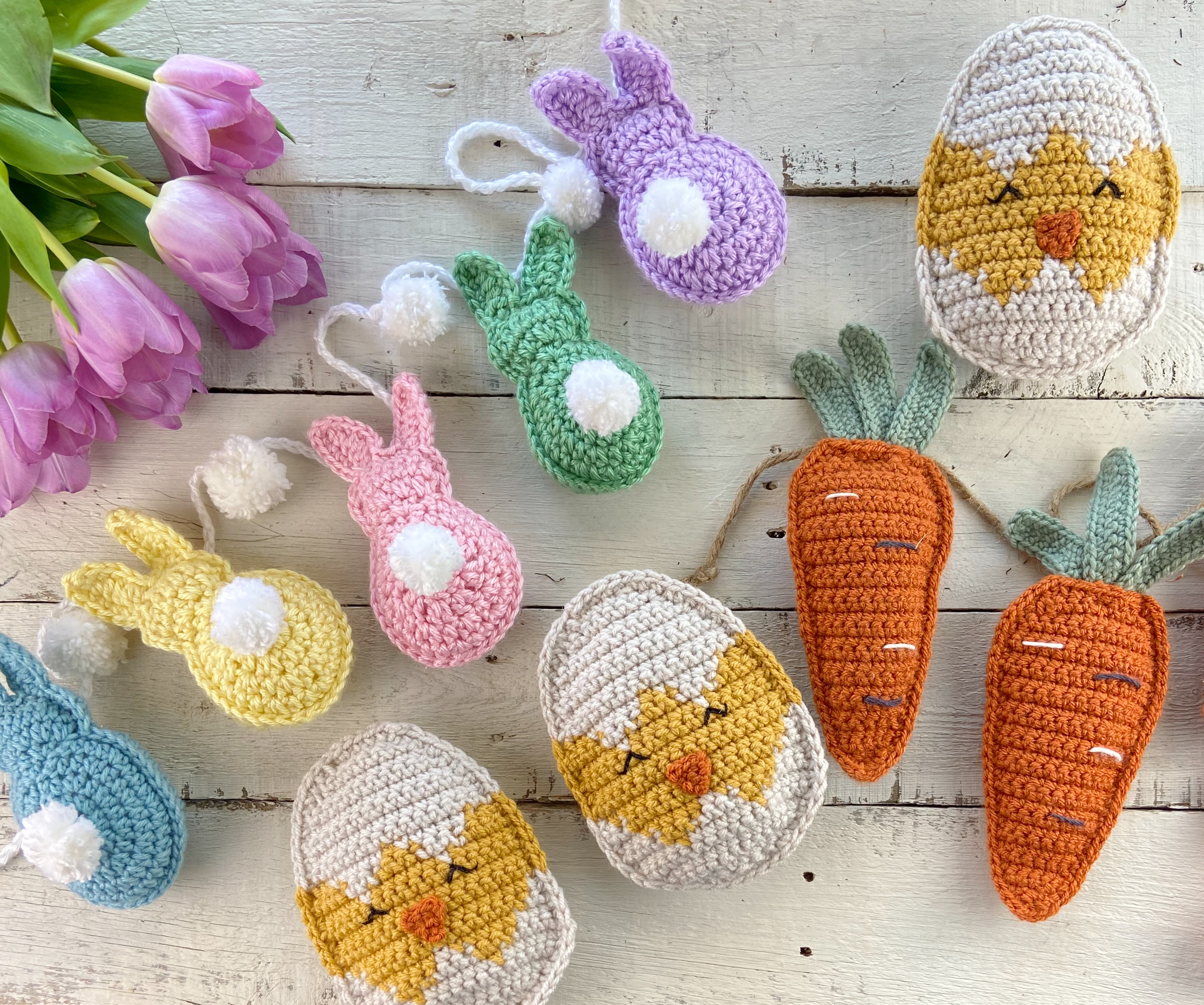 Crochet Easter Bunny Garland Free Pattern The Knotted Nest