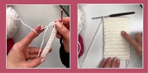 row 1 and rows 2-24 of the crochet valentine envelope