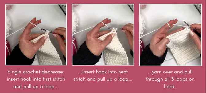single crochet decrease photo tutorial