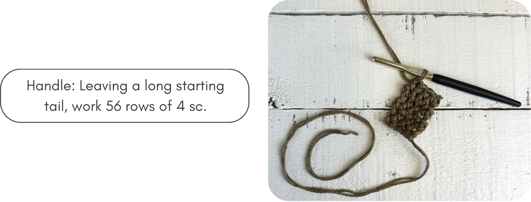 crocheting a tote bag handle
