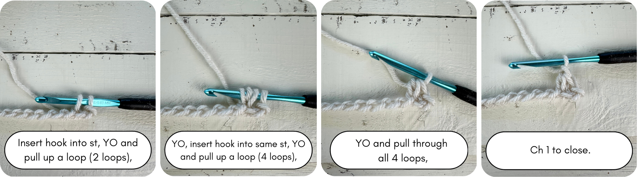 how to crochet the mini bean stitch