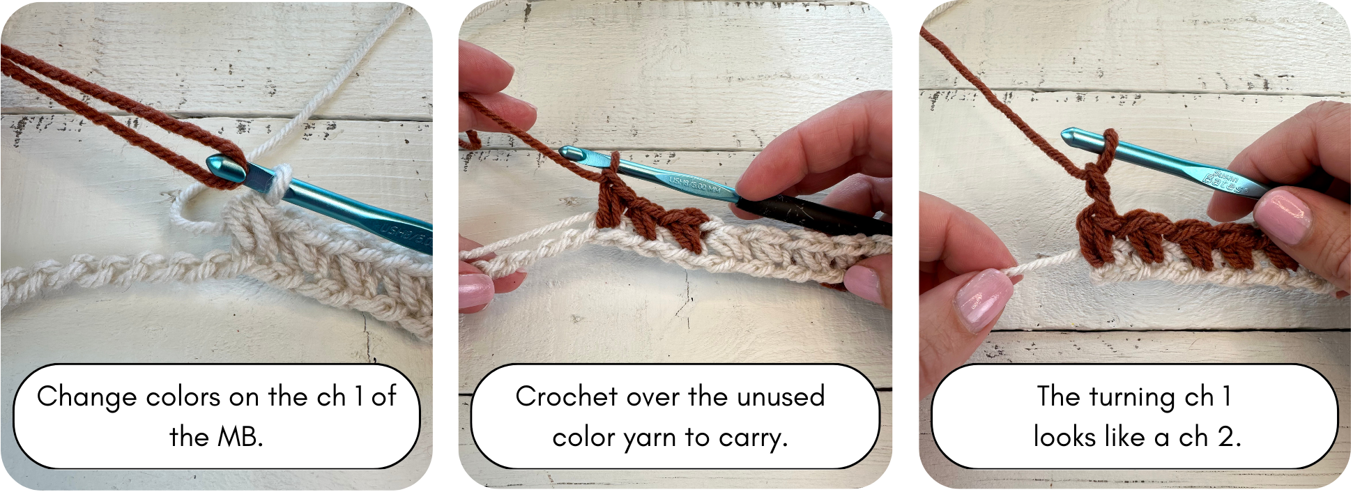 how to switch colors and carry yarn in crochet