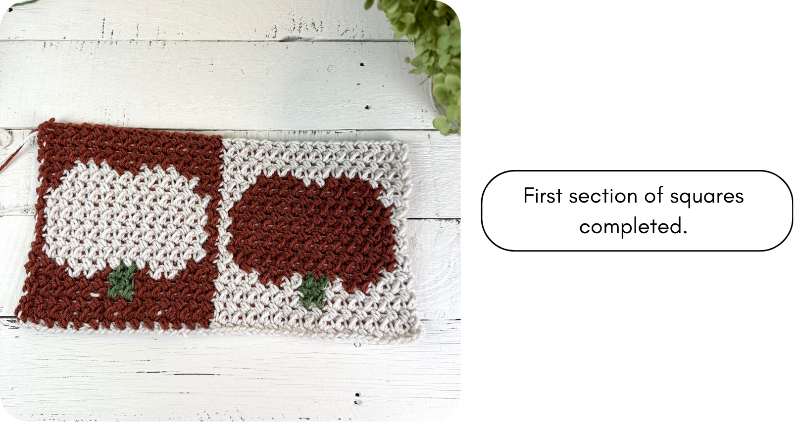 crocheted pumpkin squares