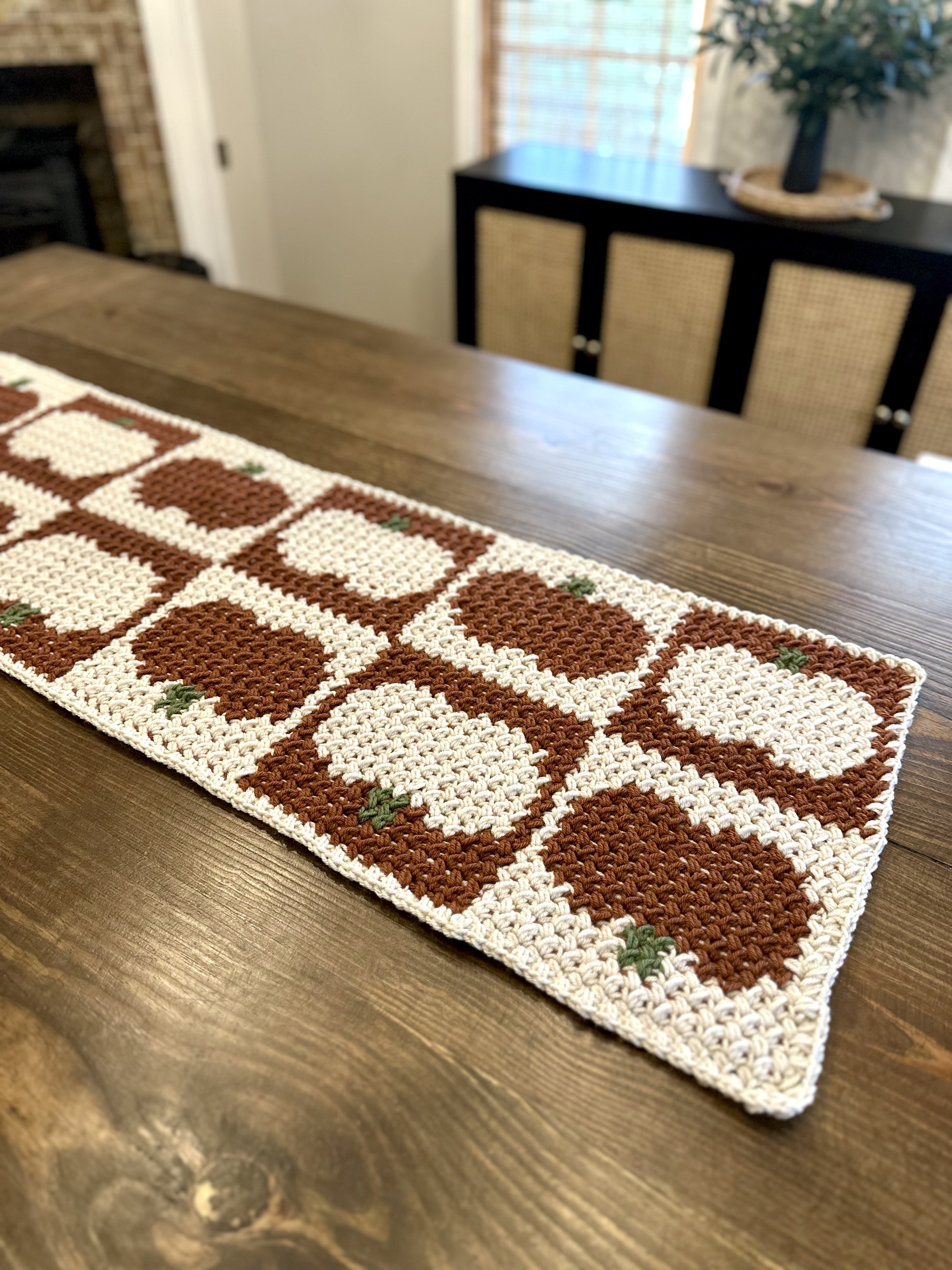 crochet fall table runner
