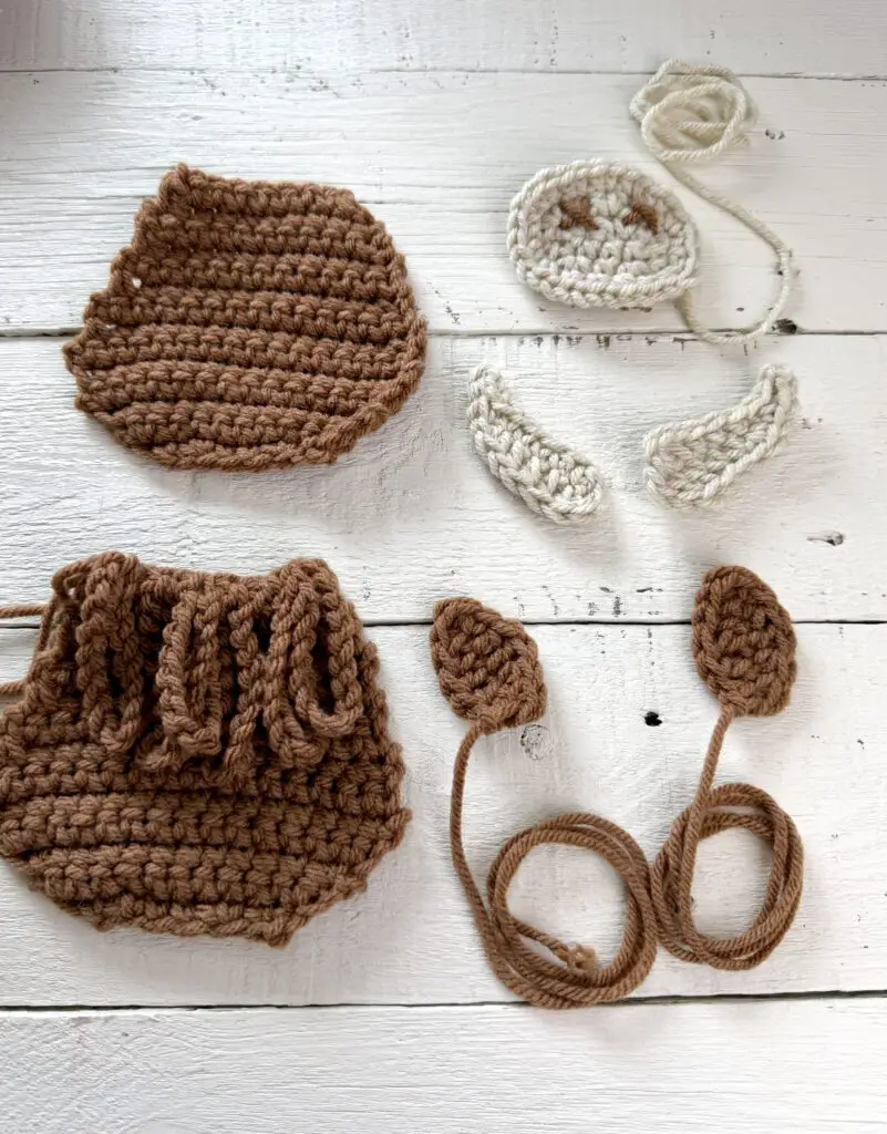 crochet highland cow pattern pieces