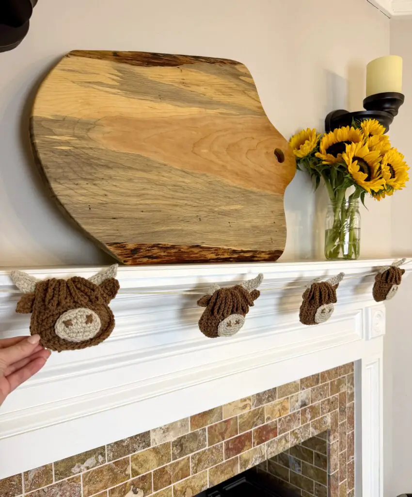 crochet highland cow garland